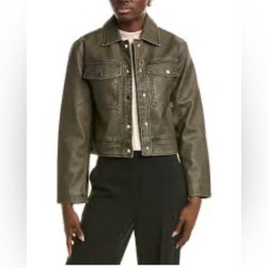 NWT T Tahari Faux Leather Cropped Jacket